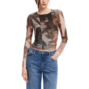 Desigual Brown Polyester Tops & T-Shirt