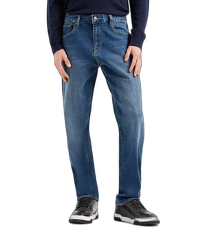 Armani Exchange Blue Cotton Skinny Jeans