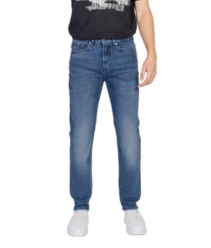 Hugo Boss Blue Cotton Relaxed Fit Jeans