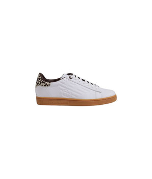 EA7 Emporio Armani Beige Leather Low Top Sneakers