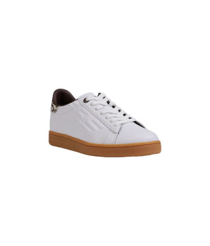 EA7 Emporio Armani Beige Leather Low Top Sneakers