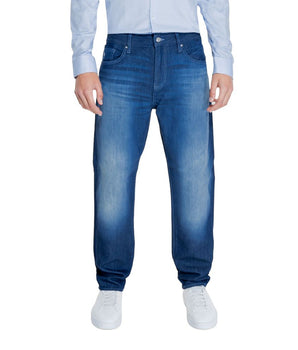Armani Exchange Blue Cotton Skinny Pants