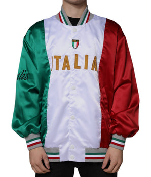 Dolce & Gabbana Multicolor Italia Button Down Bomber Jacket