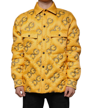 Dolce &amp; Gabbana Chaqueta tipo cazadora con botones y relleno con logo amarillo