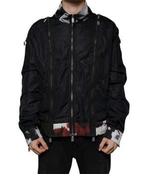 Dolce &amp; Gabbana Cazadora bomber de hombre con cremallera completa de nailon negro