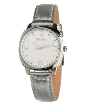 Folli Follie Gray Leather Dress Watch