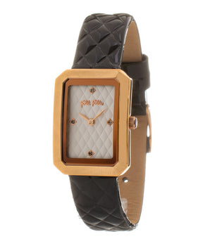 Folli Follie Black Leather Dress Watch