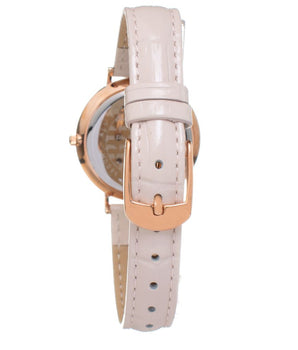 Folli Follie Beige Leather Dress Watch
