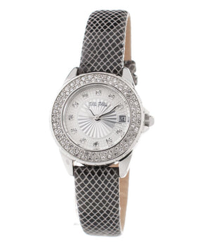Folli Follie Gray Leather Dress Watch