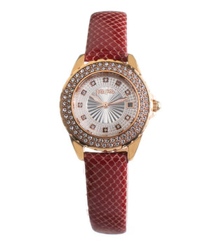 Folli Follie Red Leather Dress Watch