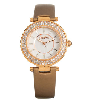 Folli Follie Brown Leather Dress Watch