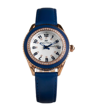 Folli Follie Blue Leather Dress Watch