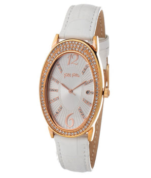 Folli Follie White Leather Dress Watch