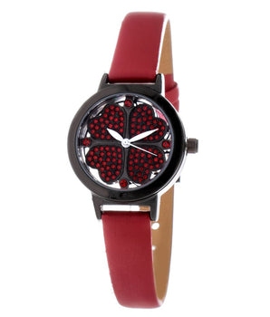 Folli Follie Red Leather Dress Watch