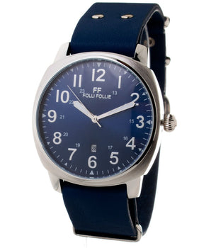 Folli Follie Blue Leather Dress Watch