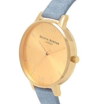 Olivia Burton Blue Artificial Leather Dress Watch