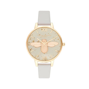 Olivia Burton Gray Synthetic Leather Watch