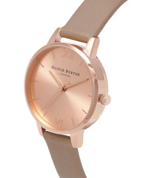 Olivia Burton Brown Artificial Leather Dress Watch
