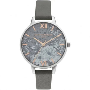 Olivia Burton Gray Synthetic Leather Watch