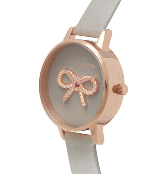 Olivia Burton Gray Artificial Leather Dress Watch