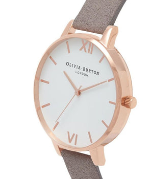 Olivia Burton Gray Artificial Leather Dress Watch