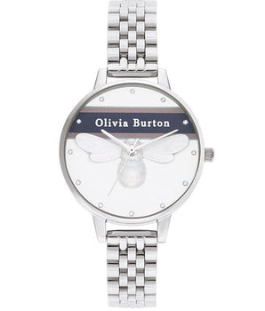 Olivia Burton Silver Stainless Steel Dress Watch