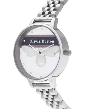 Olivia Burton Silver Stainless Steel Dress Watch