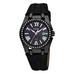 Reloj Pulsar de cuero negro