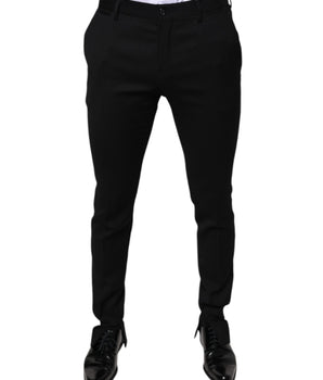 Dolce & Gabbana Black Wool Skinny Formal Dress Pants