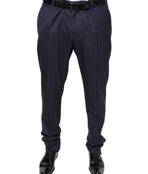 Dolce & Gabbana Blue Wool Skinny Formal Dress Pants
