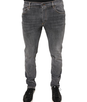 Dolce & Gabbana Dark Gray Cotton Stretch Skinny Denim Jeans