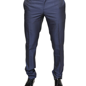Dolce & Gabbana Blue Polyester Formal Tuxedo Pants
