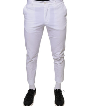 Dolce & Gabbana White Cotton Skinny Dress Pants