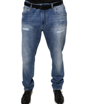 Dolce & Gabbana Blue Washed Cotton Stretch Men Denim Jeans