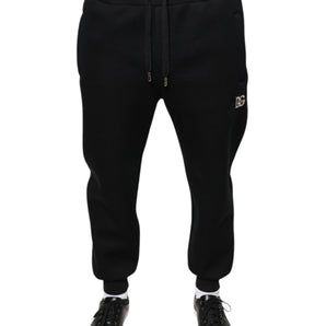 Dolce & Gabbana Black Modal DG Logo Jogger Men Sweatpants Pants