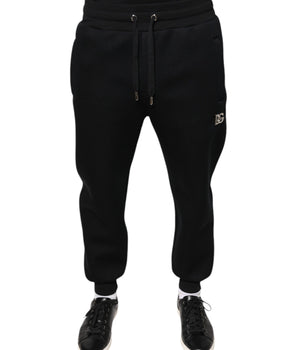 Dolce & Gabbana Black Modal DG Logo Jogger Men Sweatpants Pants