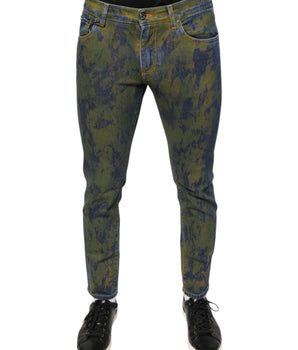 Dolce & Gabbana Blue Cotton Dye Slim Fit Men Denim Jeans