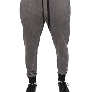 Dolce & Gabbana Gray Cotton Jogger Jogging Pants
