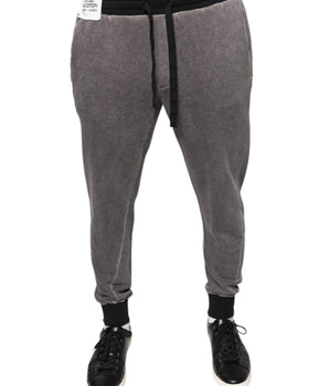Dolce & Gabbana Gray Cotton Jogger Jogging Pants