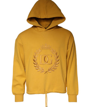 Dolce & Gabbana Mustard DG Hooded Men Sweatshirt Sweater