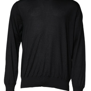 Dolce &amp; Gabbana Jersey negro con cuello redondo y cachemira