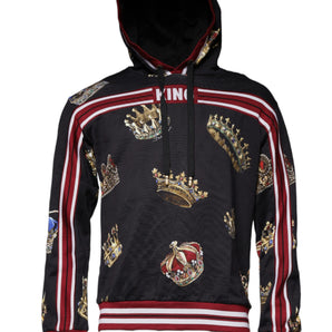 Dolce & Gabbana Multicolor Crown Hooded Sweatshirt Sweater