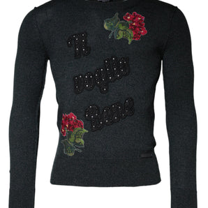 Dolce &amp; Gabbana Jersey gris con cuello redondo y adornos