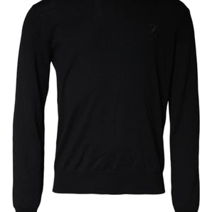 Dolce &amp; Gabbana Jersey de punto de lana negro con cuello redondo