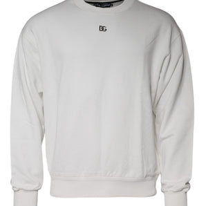 Dolce &amp; Gabbana Jersey de algodón con cuello redondo y logo blanco