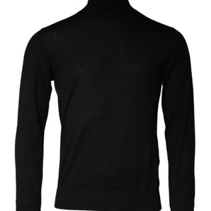 Dolce &amp; Gabbana Jersey negro de manga larga con cuello alto