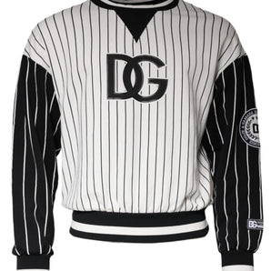 Dolce &amp; Gabbana Suéter tipo sudadera con logo de rayas blancas y negras