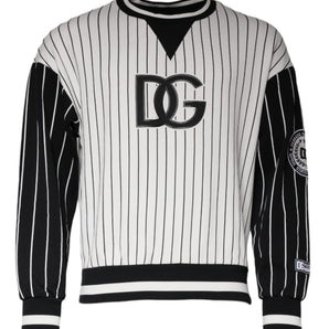 Dolce &amp; Gabbana Suéter tipo sudadera con logo de rayas blancas y negras