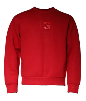 Dolce & Gabbana Maroon DG Logo Cotton Sweatshirt Sweater