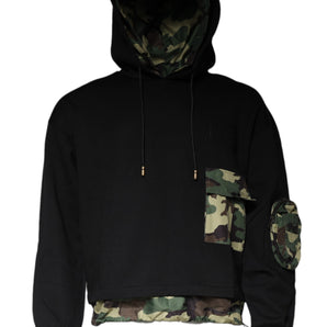 Dolce &amp; Gabbana Suéter sudadera con capucha de algodón con bolsillo negro